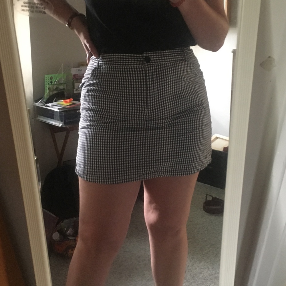 Navy and White Gingham Mini Skirt/Skort
